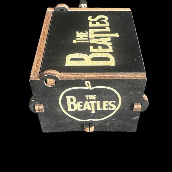 THE BEATLES “Let it Be” miniature wooden crank music box - Picture 3 of 5